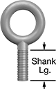 Image of Product. Front orientation. Contains Annotated. Eyebolts. Eyebolts—For Lifting, Closed Eye, Without Shoulder.