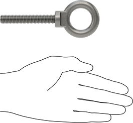 Image of Product. Side1 orientation. Contains SizingReference. Steel Eyebolt with Shoulder - for Lifting, 1/2"-13 Thread Size, 3" Thread Length .