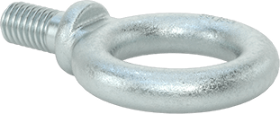 Image of Product. Top orientation. Steel Eyebolt with Shoulder - for Lifting, Zinc-Plated, 3/8"-16 Thread Size, 9/16" Thread Length .