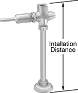 Image of Product. With Top Inlet Connection. Front orientation. Contains Annotated. Urinal Flush Valves. Adjustable-Metering Manual Urinal Flush Valves, For 3/4" Diameter Urinal Inlets, Top Inlet.