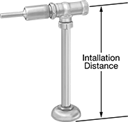 Image of Product. With Side Inlet Connection. Front orientation. Contains Annotated. Urinal Flush Valves. Adjustable-Metering Manual Urinal Flush Valves, For 3/4" Diameter Urinal Inlets, Side Inlet.