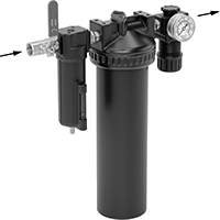 Image of Product. Style B. Front orientation. Contains Annotated. Style B. Desiccant Compressed Air Dryers with Filters for Oil and Particle Removal.