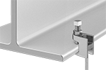 Image of ProductInUse. Front orientation. Beam Clamps. Beam Clamps for Threaded Rods, Style L.