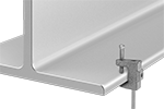 Image of ProductInUse. Front orientation. Beam Clamps. Beam Clamps for Threaded Rods, Style H.