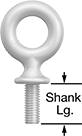 Image of Product. Front orientation. Contains Annotated. Eyebolts. Routing Eyebolts—Not for Lifting, Closed Eye, With Shoulder.