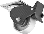 Image of Product. Front orientation. Casters. Samson Casters with Metal Wheels, Swivel with Total Lock.