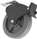 Image of Product. Front orientation. Casters. Samson Casters with Rubber Wheels, Swivel with Total Lock.