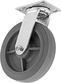 Image of Product. Front orientation. Casters. Samson Casters with Rubber Wheels, Swivel.
