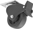 Image of Product. Front orientation. Casters. Samson Casters with Polypropylene Wheels, Swivel with Total Lock.