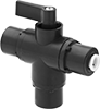 Diverting Valves with Push-to-Connect Fittings for Chemicals