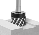 Image of ProductInUse. Flat-Surface Cut Style. Front orientation. Face Mills. Face Milling Cutters.