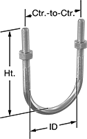 Image of Product. Front orientation. Contains Annotated. U-Bolts. U-Bolts.