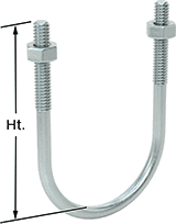 Image of Product. Front orientation. Contains Annotated. U-Bolts. U-Bolts.