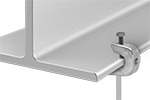 Image of ProductInUse. Front orientation. Beam Clamps. Beam Clamps for Threaded Rods, Style D.