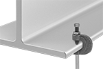 Image of ProductInUse. Front orientation. Beam Clamps. Beam Clamps for Threaded Rods, Style A.