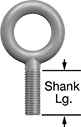 Image of Product. Front orientation. Contains Annotated. Eyebolts. Low-Temperature Eyebolts—For Lifting, Closed Eye, Without Shoulder.