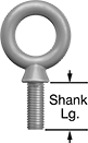 Image of Product. Front orientation. Contains Annotated. Eyebolts. Low-Temperature Eyebolts—For Lifting, Closed Eye, With Shoulder.
