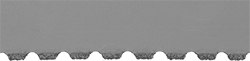 Image of Product. Front orientation. ZoomedIn view. Band Saw Blades. Band Saw Blades for Hardened Steel, Super Alloys, and Graphite, Gullet Tooth.