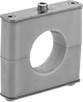 Image of Product. Front orientation. Pipe Hangers. Stackable Vibration-Damping Clamp Pipe Hangers, End Clamps.
