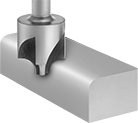 Image of ProductInUse. Corner-Rounding Cut Style. Front orientation. Corner-Rounding Cut Style. High-Speed Steel Corner-Rounding End Mills.