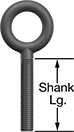 Image of Product. Front orientation. Contains Annotated. Eyebolts. Low-Visibility Eyebolts—For Lifting, Closed Eye, Without Shoulder.