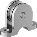Image of Product. Front orientation. Pulleys. Mounted Pulleys for Rope—For Horizontal Pulling, Style 6.