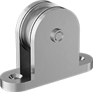 Image of Product. Front orientation. Pulleys. Mounted Pulleys for Rope—For Horizontal Pulling, Style 5.