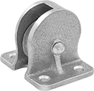 Image of Product. Front orientation. Pulleys. Mounted Pulleys for Rope—For Horizontal Pulling, Style 2.