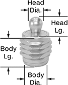 Image of Product. Bottom orientation. Contains Annotated. Spring Locating Pins. Threaded Spring Locating Pins.