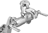 Image of Product. Style C. Front orientation. Sink Faucets. High-Flow Double-Inlet Sink Faucets, Back Inlet—Wall Mount, Style C.