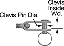 Image of Attribute. Front orientation. Contains Annotated. Hook-to-Clevis Turnbuckles—Not for Lifting.