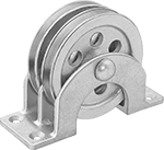 Image of Product. Front orientation. Pulleys. Mounted Pulleys for Wire Rope—For Horizontal Pulling, Style 6.