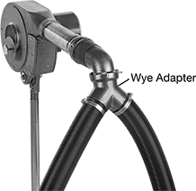 Image of System. Wye Adapter. Front orientation. Contains Annotated. High-Volume Low-Heat Air Blowers.