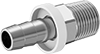 Push-On Barbed Hose Fittings for Hydraulic Fluid