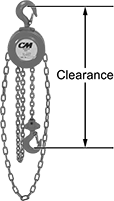 Image of Product. Front orientation. Contains Annotated. Hoists. Hand Chain Hoists , CM.