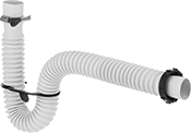 Image of Product. Back orientation. Sink Drain Traps. Adjustable-Neck Sink Drain Traps, 1 Inlet, P-Trap or S-Trap—White EPDM.
