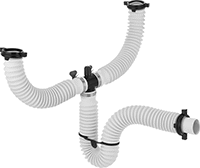 Image of Product. Back orientation. Sink Drain Traps. Adjustable-Neck Sink Drain Traps, 2 Inlets, P-Trap or S-Trap—White EPDM.