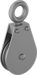 Image of Product. Front orientation. Pulleys. Hanging Pulleys for Wire Rope—For Lifting, Style C.