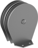 Image of Product. Front orientation. Pulleys. Mounted Pulleys for Wire Rope—For Lifting, Style 4.