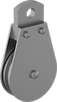 Image of Product. Front orientation. Pulleys. Hanging Pulleys for Wire Rope—For Lifting, Style A.