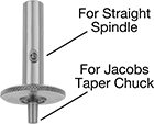 Image of Product. Front orientation. Contains Annotated. Drill Chuck Arbors. Drill Chuck Arbors with Drill-Feed Attachment, Straight.