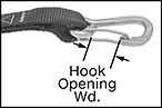 Image of Attribute. Front orientation. Contains Annotated, Border. Ratchet Straps. Corrosion-Resistant Ratchet Straps, Latching Hook.