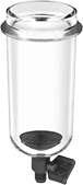Image of Product. Bowl. Front orientation. Compressed Air Lubricator Bowls. Norgren Compressed Air Lubricator Bowls, Polycarbonate Bowl—Clear, Manual Drain.
