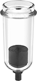 Image of Product. Clear Bowl. Front orientation. Compressed Air Filter Bowls. Parker Compressed Air Filter Bowls, Polycarbonate Bowl, Clear Bowl.