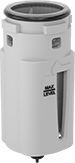 Image of Product. Clear Bowl with Guard. Front orientation. Compressed Air Filter Bowls. Parker Compressed Air Filter Bowls, Polycarbonate Bowl, Clear Bowl, Guard.