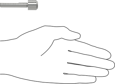 Image of Product. Side1 orientation. Contains SizingReference. Steel Pilot for Changeable-Pilot Counterbores, 5/16" Shank Diameter with 5/8" Pilot Head.