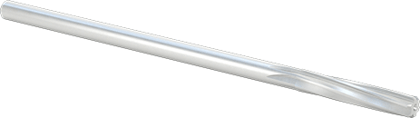 Image of Product. Front orientation. High-Speed Steel Round-Shank Reamer, with Right-Hand Spiral Flute, 0.2188" Reamer Diameter.