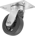 Image of Product. Swivel. Front orientation. Casters. Vulcan Casters with Rubber Wheels, 1 Wheel, Swivel.