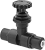 Precision Flow-Adjustment Valves with Push-to-Connect Fittings for Chemicals