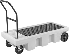 Image of Product. Front orientation. Drum Dollies. Spill-Control Drum Dollies, Perforated Platform.